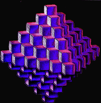 cubes stacked to form an octahedron