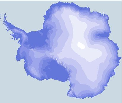 Clipped elevation raster, showing "no data" cells in gray.
