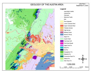 Map of the Week for Lab 1 - John Perri's layout of Austin Geology Map