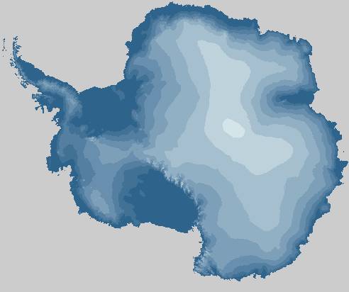 The new elevation raster, showing "no data" cells in gray.