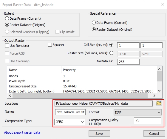 Export to new raster