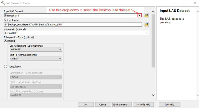 LAS Dataset to Raster GUI