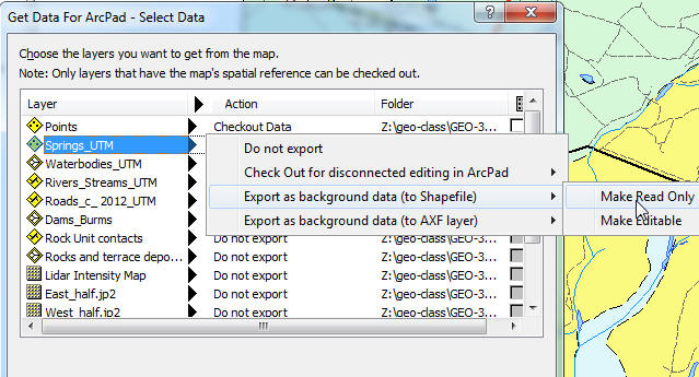 Get data for ArcPad