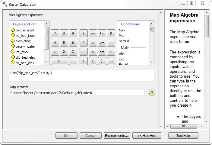 Raster Calculator with binary raster conditional statement