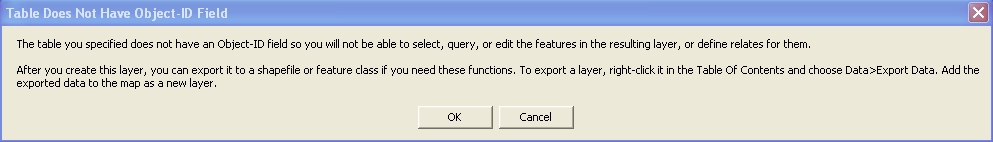 No Object ID field