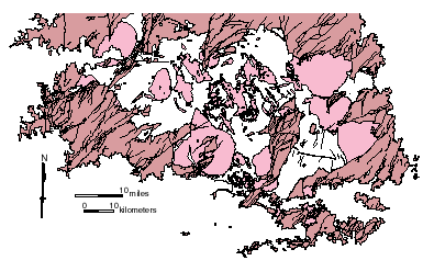 Paleozoic rxs. (brown), Llano uplift