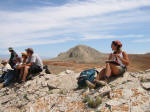 First day mapping Plunging hinge line of Sheep Mt. anticline on skyline.