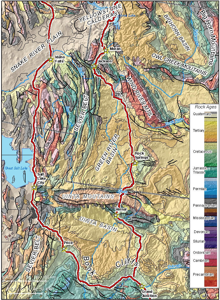 Route Map, Grand Junction to Yellowstone